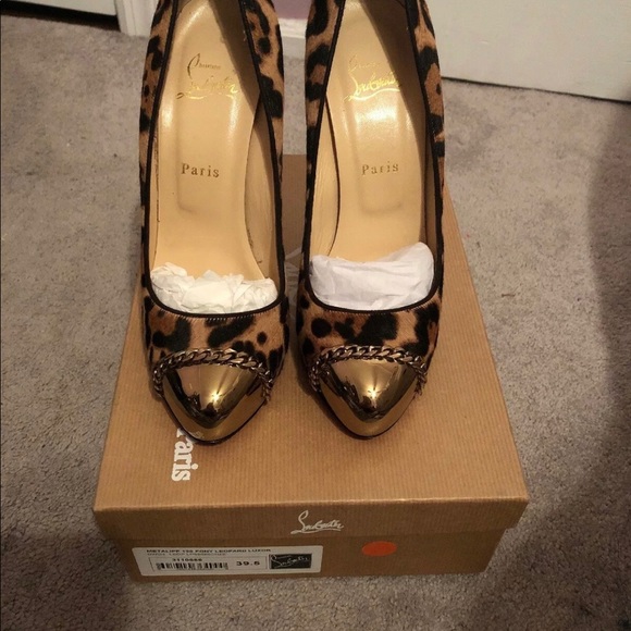 Auth Christian Louboutin Metalipp 120 Pony Leopard - Picture 3 of 8